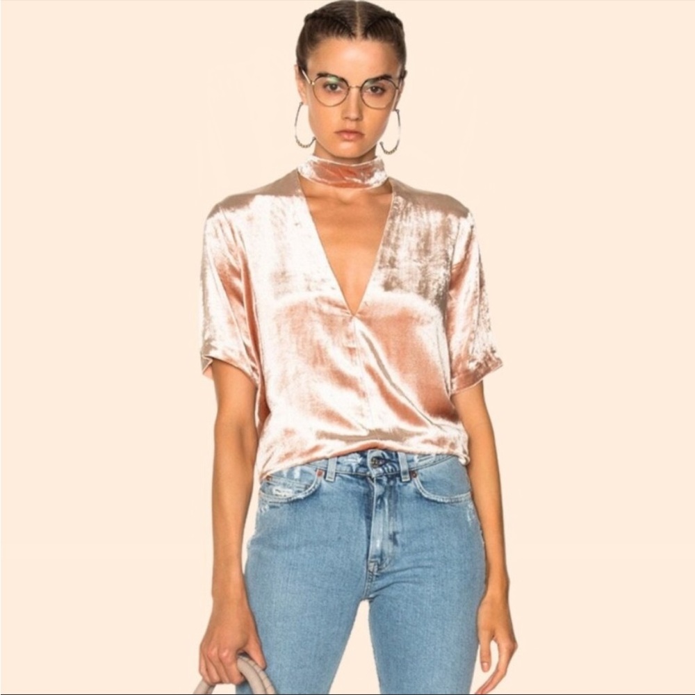 A.L.C. Blaise Choker Top in Velvet Pink